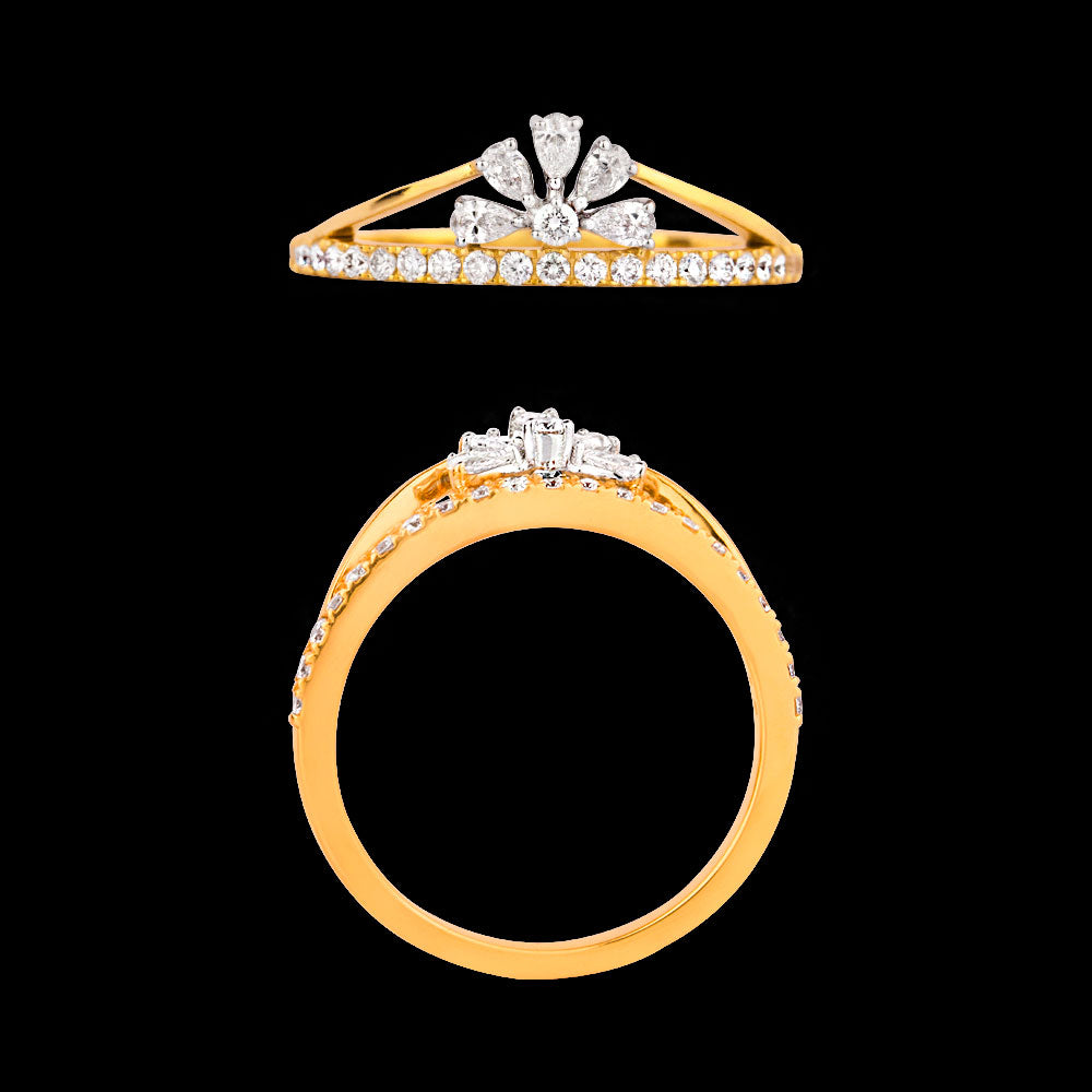 18K Two Tone Gold Diamond Ring - 0.367ct VVS-VS-EF