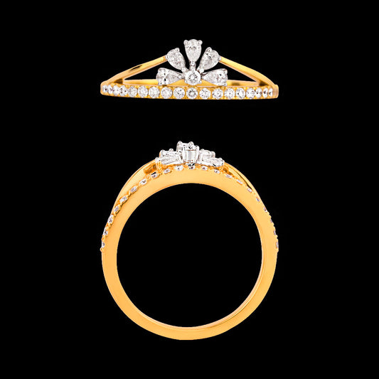 18K Two Tone Gold Diamond Ring - 0.367ct VVS-VS-EF