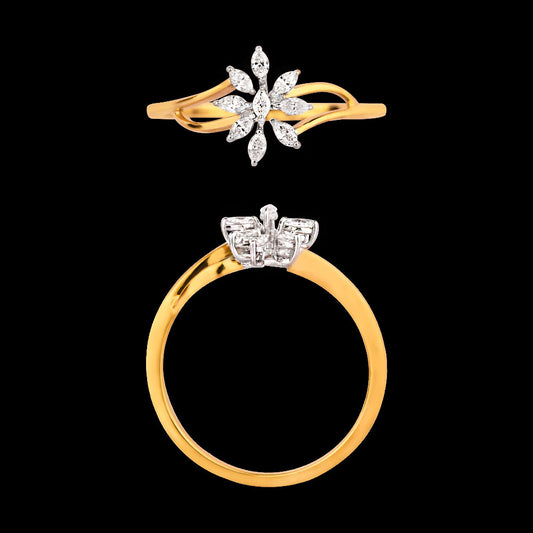 18K Two Tone Gold Diamond Ring - 0.179ct VVS-VS-EF