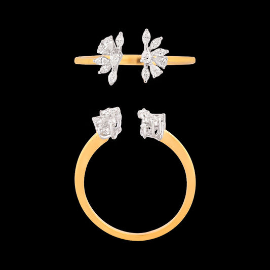 18K Two Tone Gold Diamond Ring - 0.25ct VVS-EF