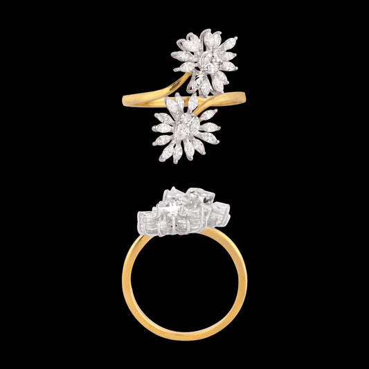 18K Two Tone Gold Diamond Ring - 0.8ct VVS-EF