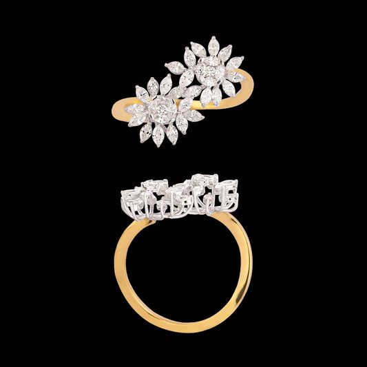 18K Two Tone Gold Diamond Ring - 0.821ct VVS-VS-EF