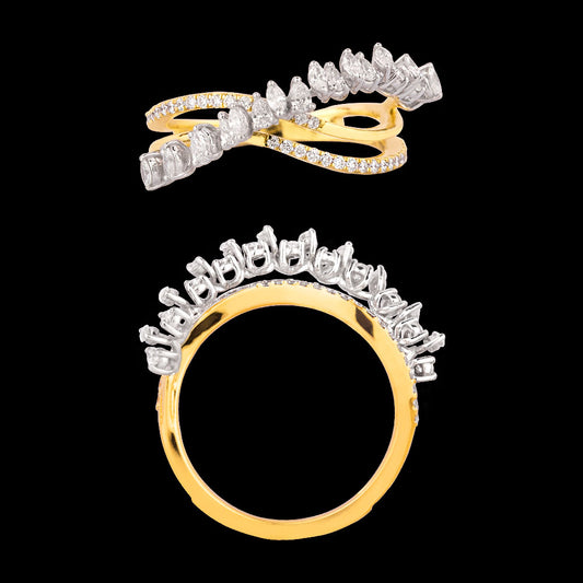 18K Two Tone Gold Diamond Ring - 0.597ct VVS-EF