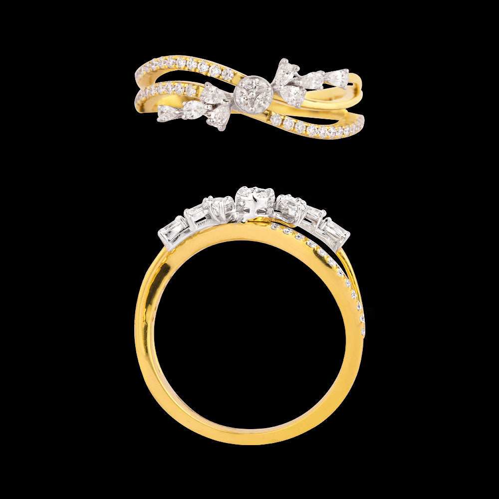18K Two Tone Gold Diamond Ring - 0.368ct VVS-VS-EF