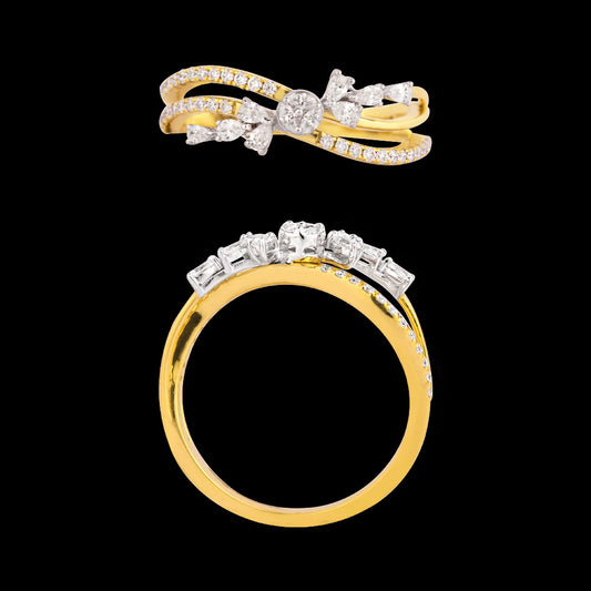 18K Two Tone Gold Diamond Ring - 0.368ct VVS-VS-EF