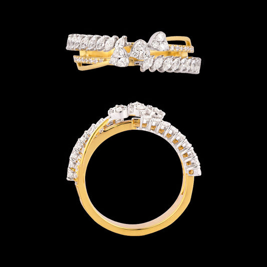 18K Two Tone Gold Diamond Ring - 0.609ct VVS-VS-EF