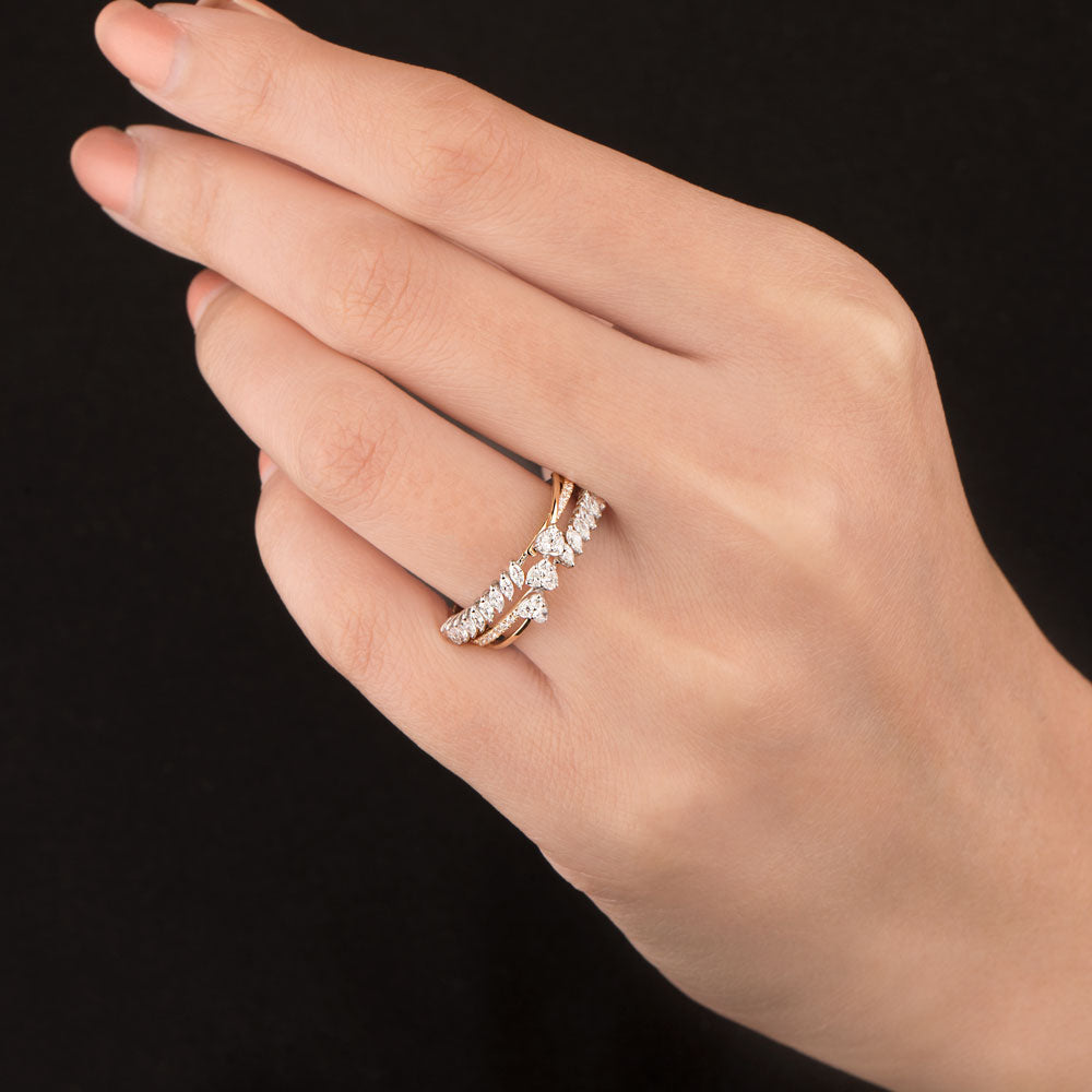18K Two Tone Gold Diamond Ring - 0.609ct VVS-VS-EF