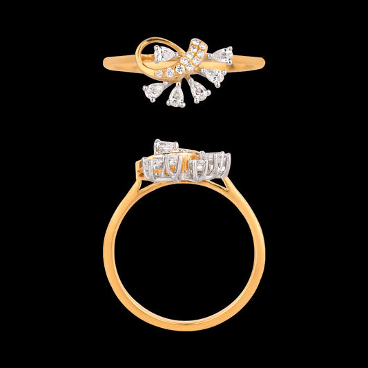 18K Two Tone Gold Diamond Ring - 0.226ct VVS-VS-EF
