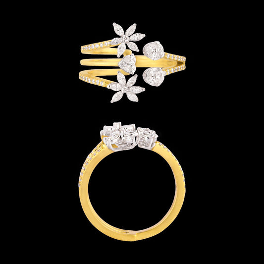 18K Two Tone Gold Diamond Ring - 0.623ct VVS-VS-EF