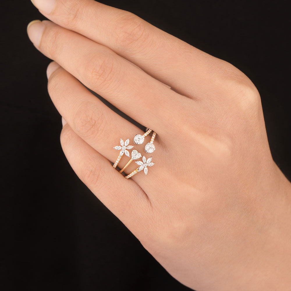 18K Two Tone Gold Diamond Ring - 0.623ct VVS-VS-EF