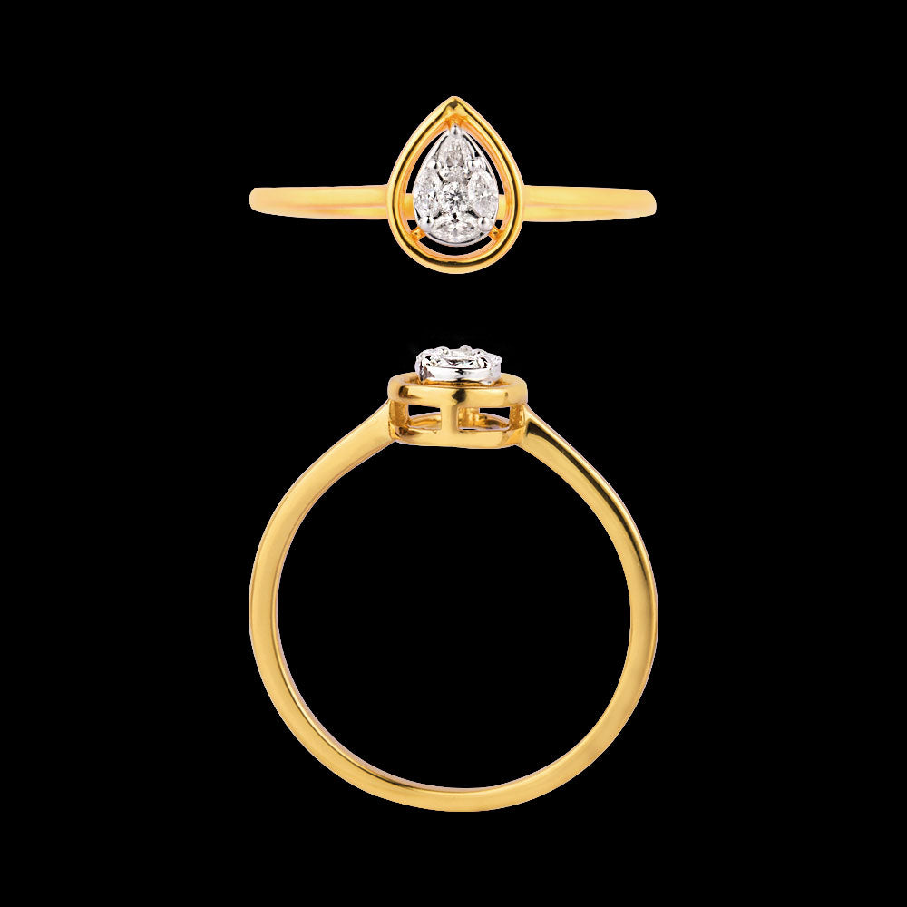 18K Two Tone Gold Diamond Ring - 0.109ct VVS-VS-EF
