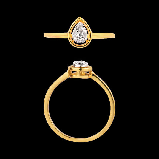 18K Two Tone Gold Diamond Ring - 0.109ct VVS-VS-EF