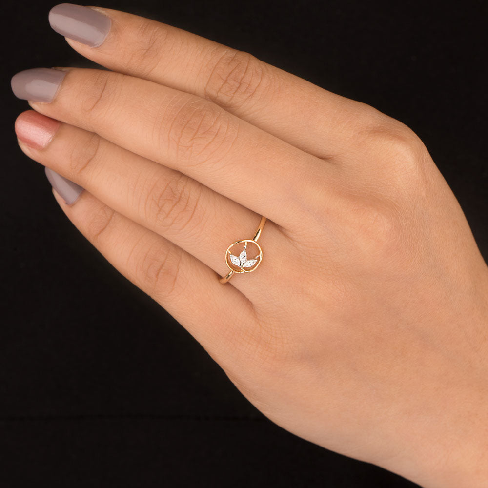 18K Rose Gold Diamond Ring - 0.066ct VVS-EF