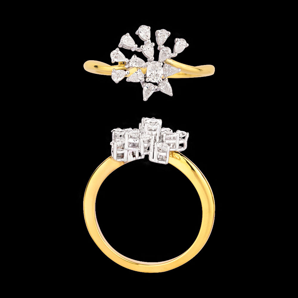 18K Two Tone Gold Diamond Ring - 0.4ct VVS-VS-EF