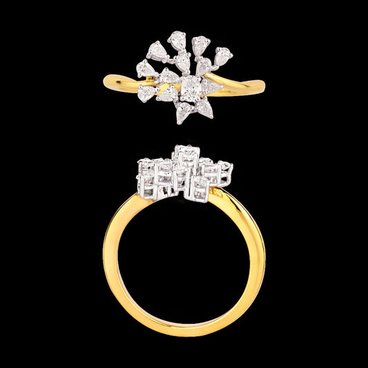 18K Two Tone Gold Diamond Ring - 0.4ct VVS-VS-EF