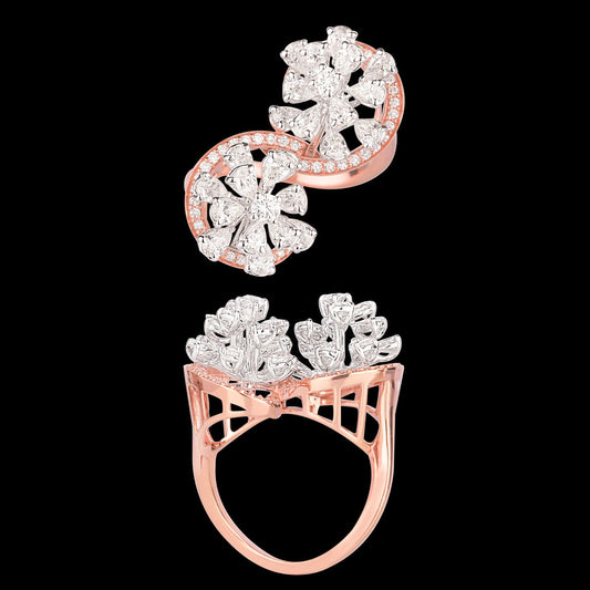 18K Two Tone Gold Diamond Ring - 2.547ct VVS-VS-EF