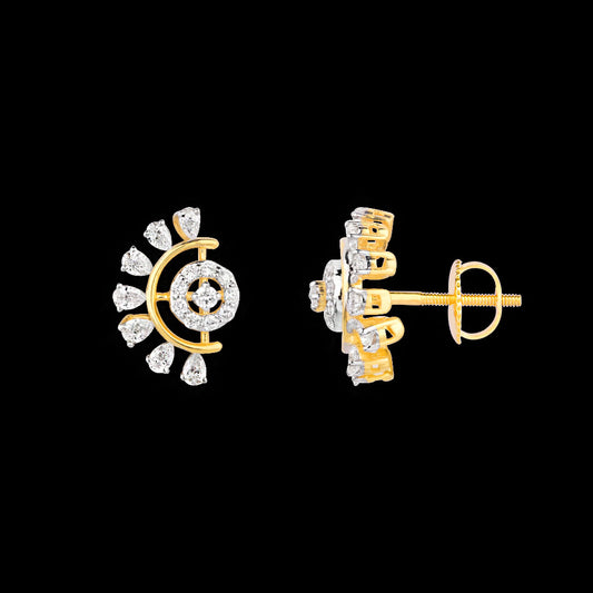 18K Two Tone Gold Diamond Earrings - 0.556ct VVS-VS-EF