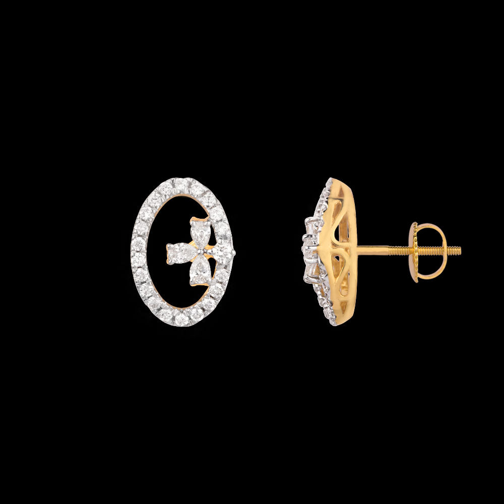 18K Two Tone Gold Diamond Earrings - 0.497ct VVS-VS-EF