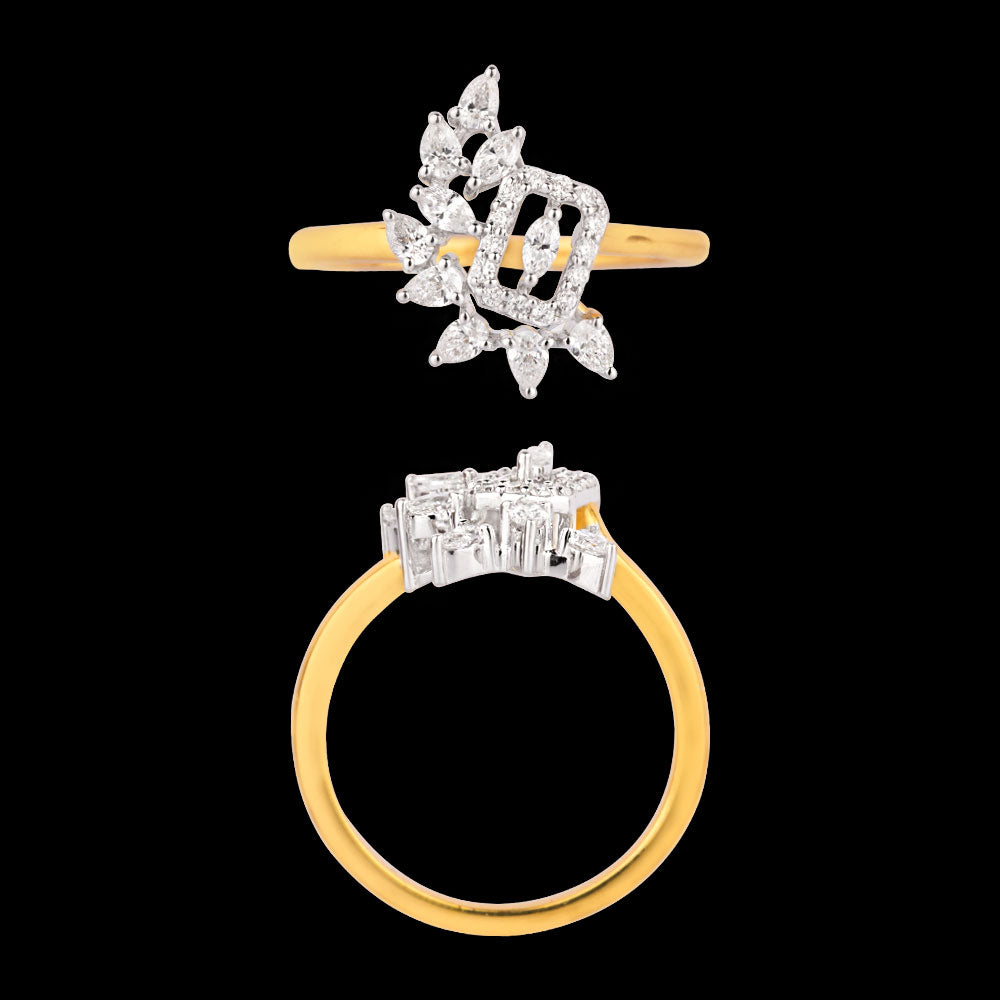 18K Two Tone Gold Diamond Ring - 0.456ct VVS-VS-EF