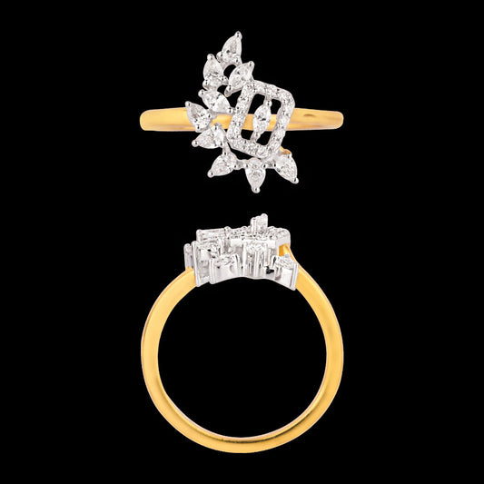 18K Two Tone Gold Diamond Ring - 0.456ct VVS-VS-EF