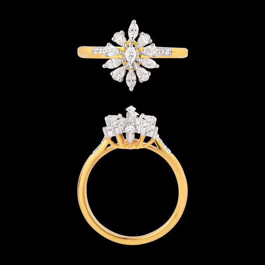 18K Two Tone Gold Diamond Ring - 0.456ct VVS-VS-EF