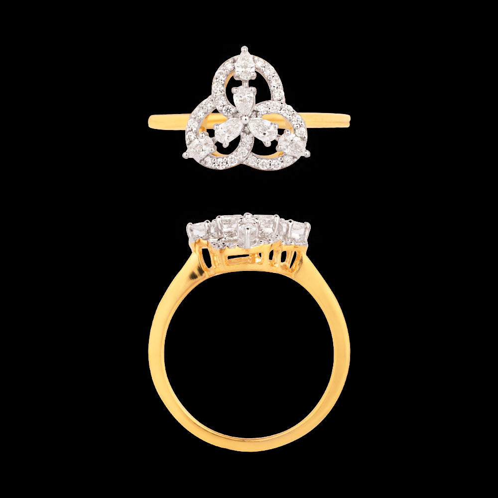18K Two Tone Gold Diamond Ring - 0.391ct VVS-VS-EF