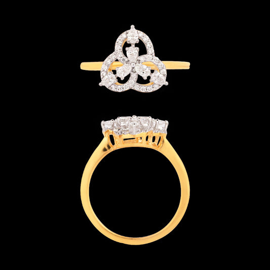 18K Two Tone Gold Diamond Ring - 0.391ct VVS-VS-EF