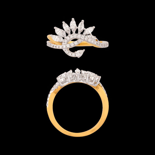 18K Two Tone Gold Diamond Ring - 0.554ct VVS-VS-EF