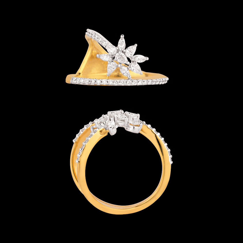 18K Two Tone Gold Diamond Ring - 0.535ct VVS-VS-EF