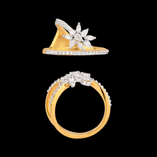 18K Two Tone Gold Diamond Ring - 0.535ct VVS-VS-EF
