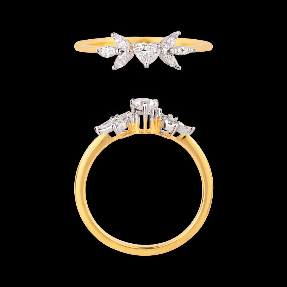 18K Two Tone Gold Diamond Ring - 0.315ct VVS-FG