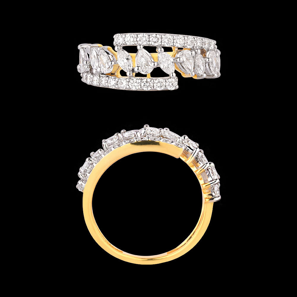 18K Two Tone Gold Diamond Ring - 1.075ct VVS-VS-EF