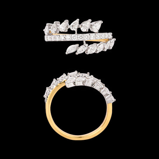 18K Two Tone Gold Diamond Ring - 0.955ct VVS-VS-EF