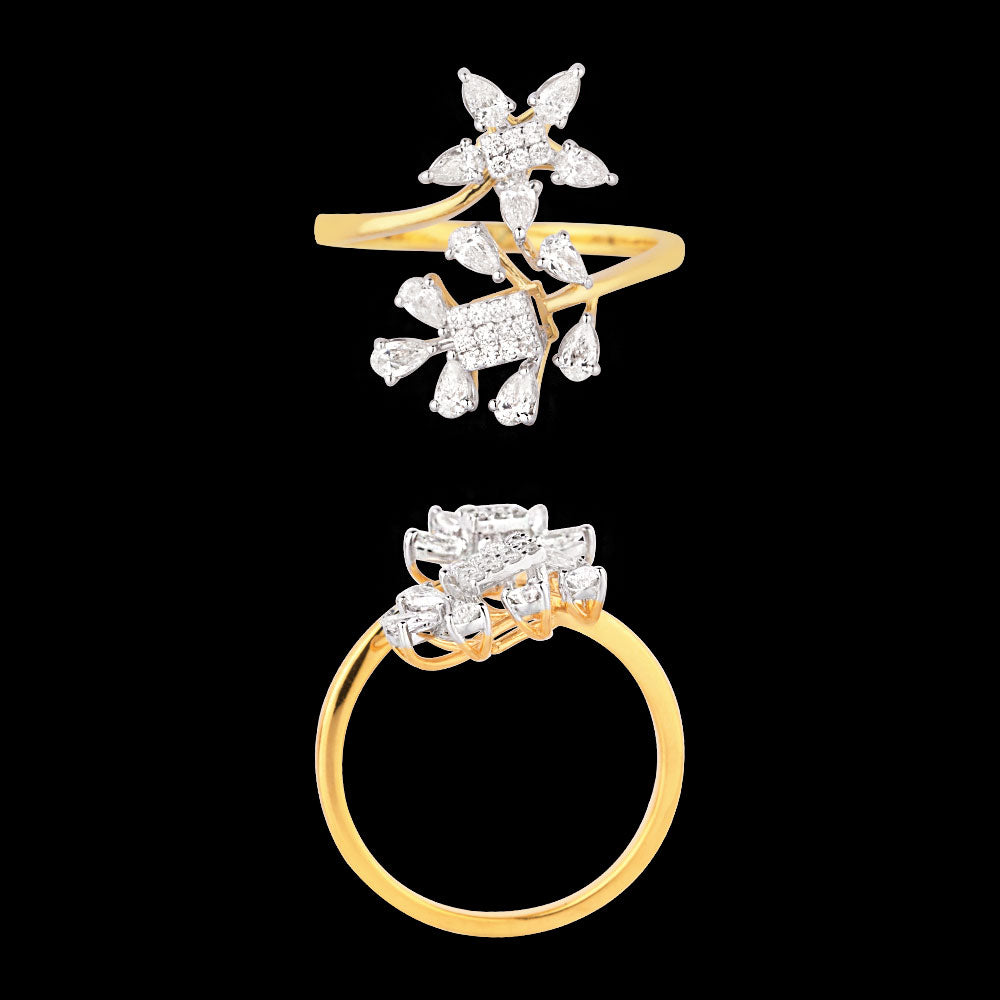 18K Two Tone Gold Diamond Ring - 0.652ct VVS-VS-GH