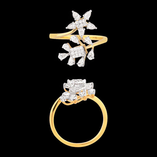 18K Two Tone Gold Diamond Ring - 0.652ct VVS-VS-GH