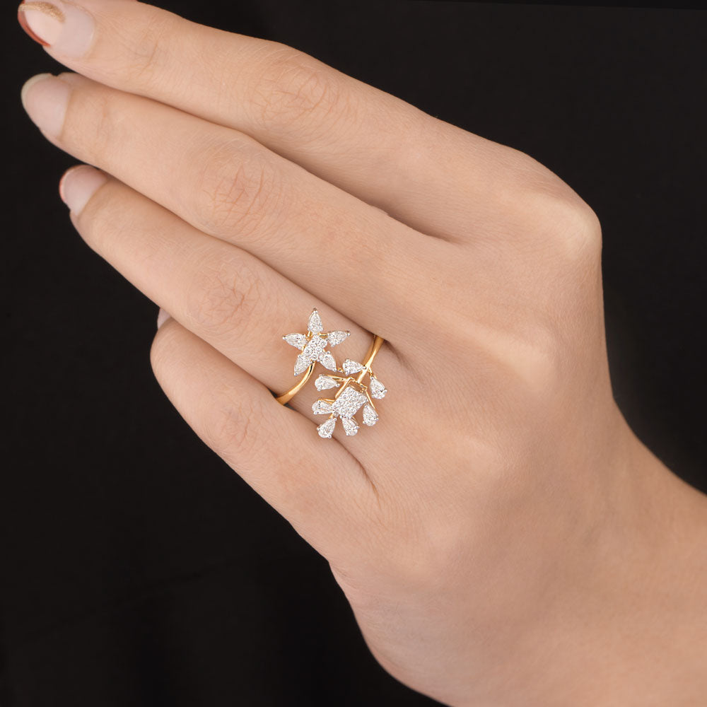 18K Two Tone Gold Diamond Ring - 0.652ct VVS-VS-GH