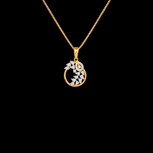 18K Two Tone Gold Diamond Pendant - 0.655ct VVS-EF