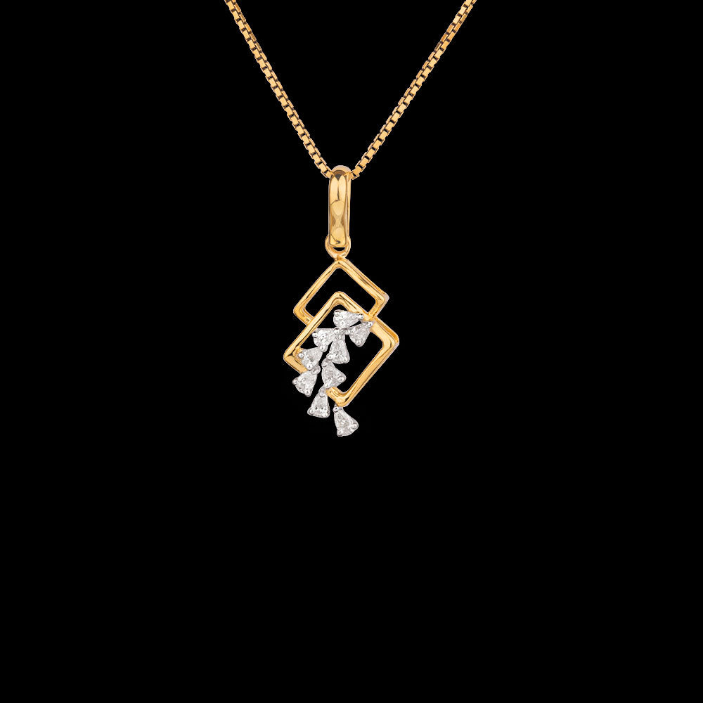 18K Two Tone Gold Diamond Pendant - 0.23ct VVS-VS-EF