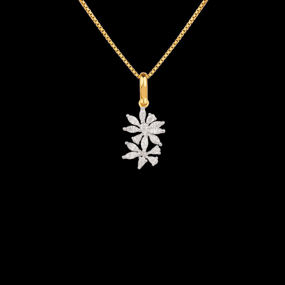 18K Two Tone Gold Diamond Pendant - 0.56ct VVS-VS-EF