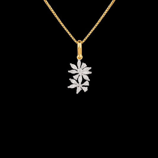 18K Two Tone Gold Diamond Pendant - 0.56ct VVS-VS-EF