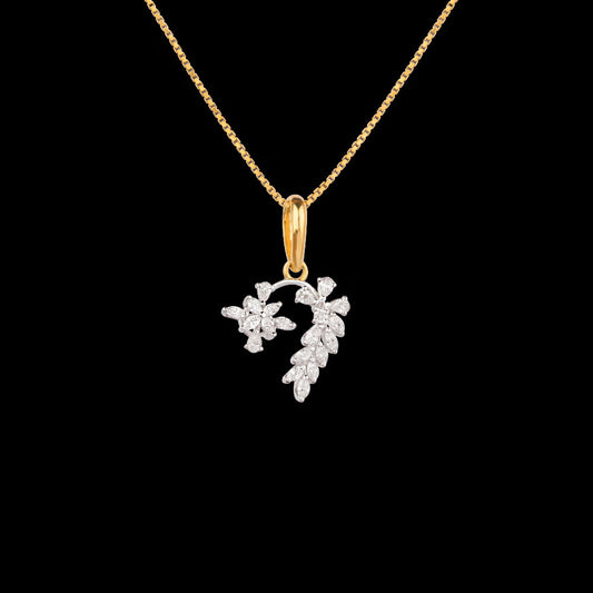 18K Two Tone Gold Diamond Pendant - 0.45ct VVS-VS-EF
