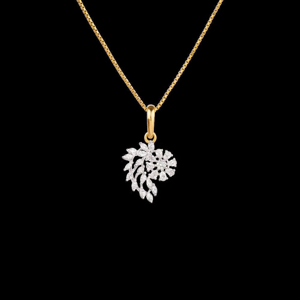 18K Two Tone Gold Diamond Pendant - 0.53ct VVS-EF