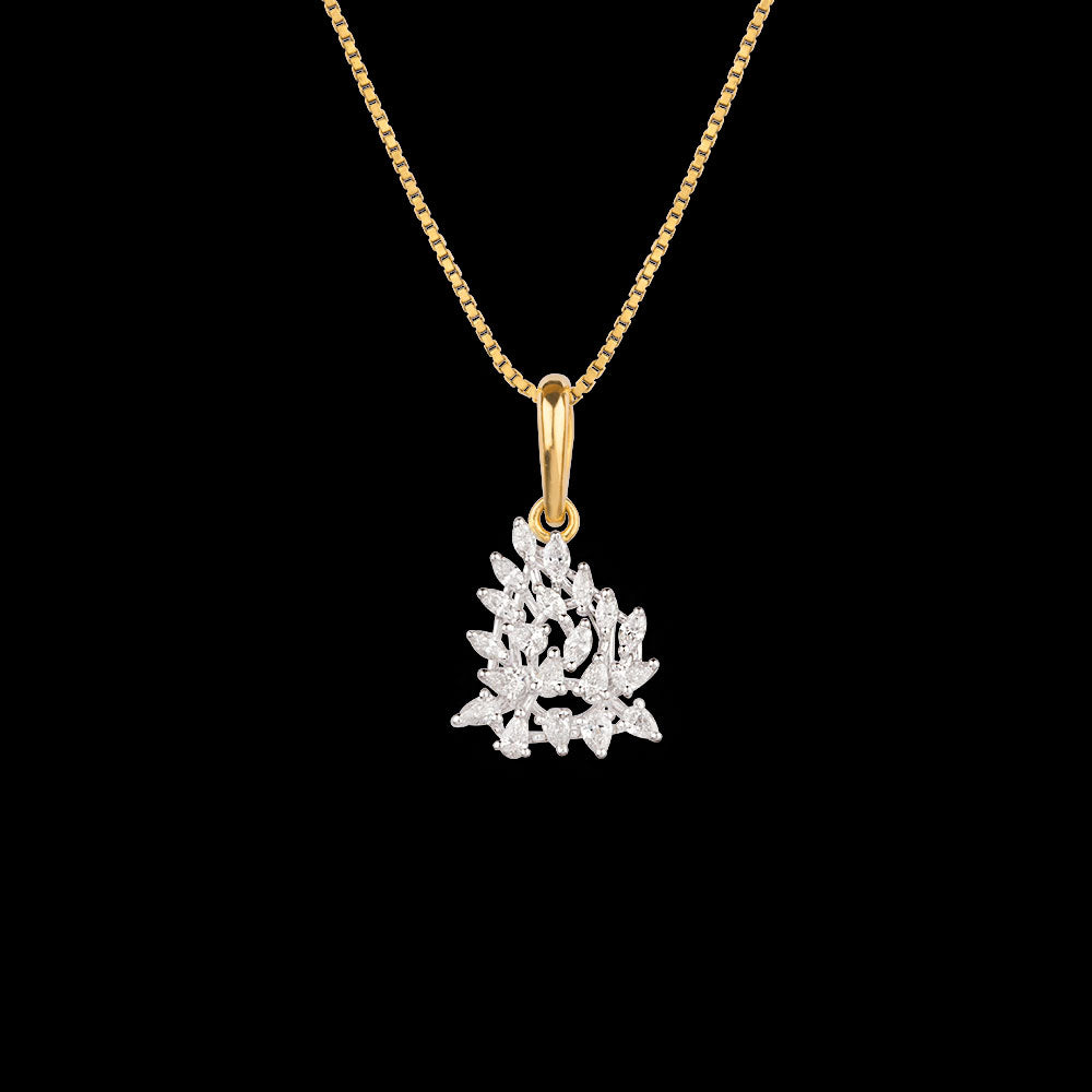 18K Two Tone Gold Diamond Pendant - 0.5ct VVS-VS-EF
