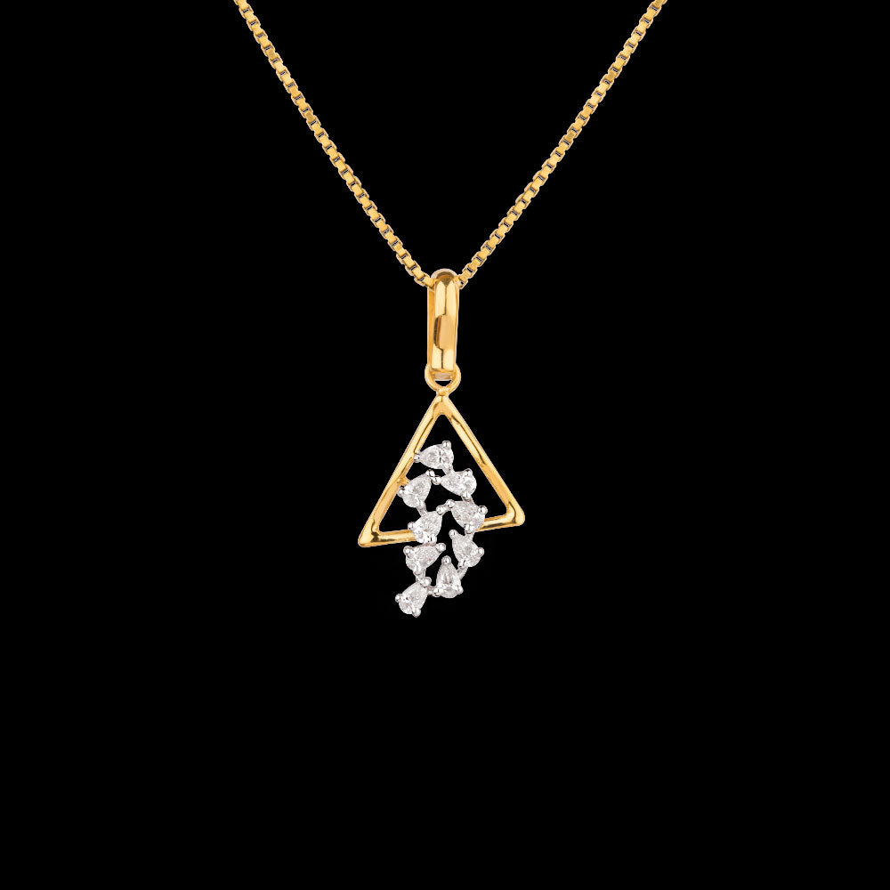 18K Two Tone Gold Diamond Pendant - 0.206ct VVS-EF