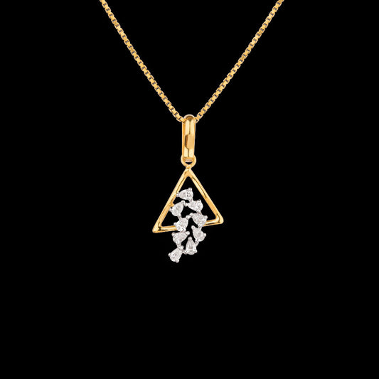 18K Two Tone Gold Diamond Pendant - 0.206ct VVS-EF