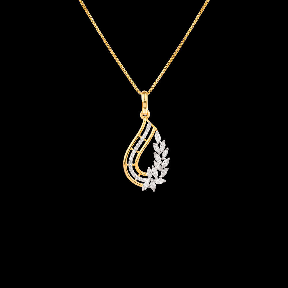 18K Two Tone Gold Diamond Pendant - 0.66ct VVS-EF