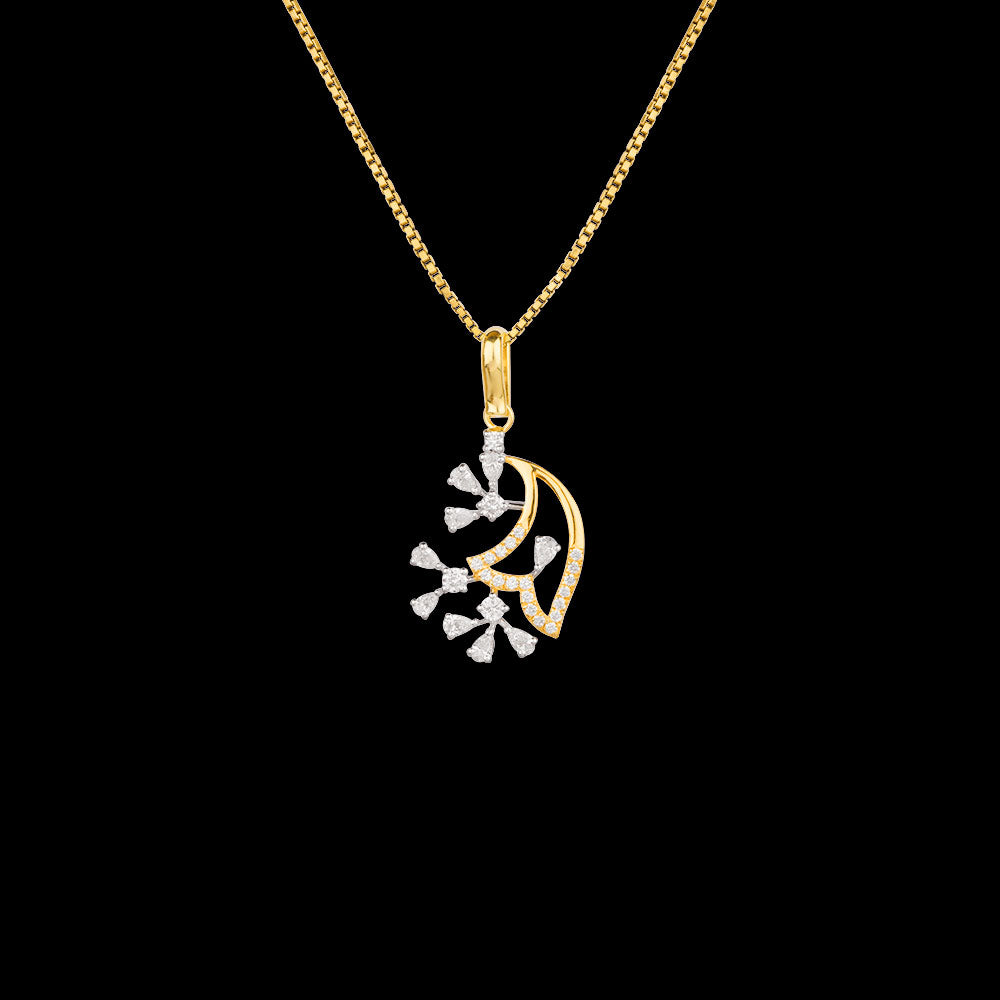 18K Two Tone Gold Diamond Pendant - 0.52ct VVS-EF