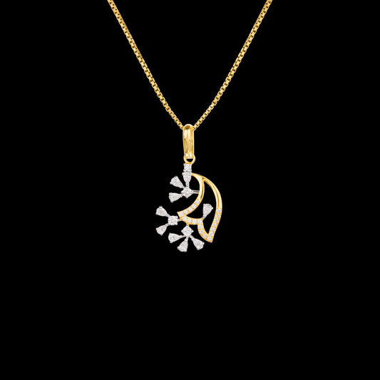 18K Two Tone Gold Diamond Pendant - 0.52ct VVS-EF