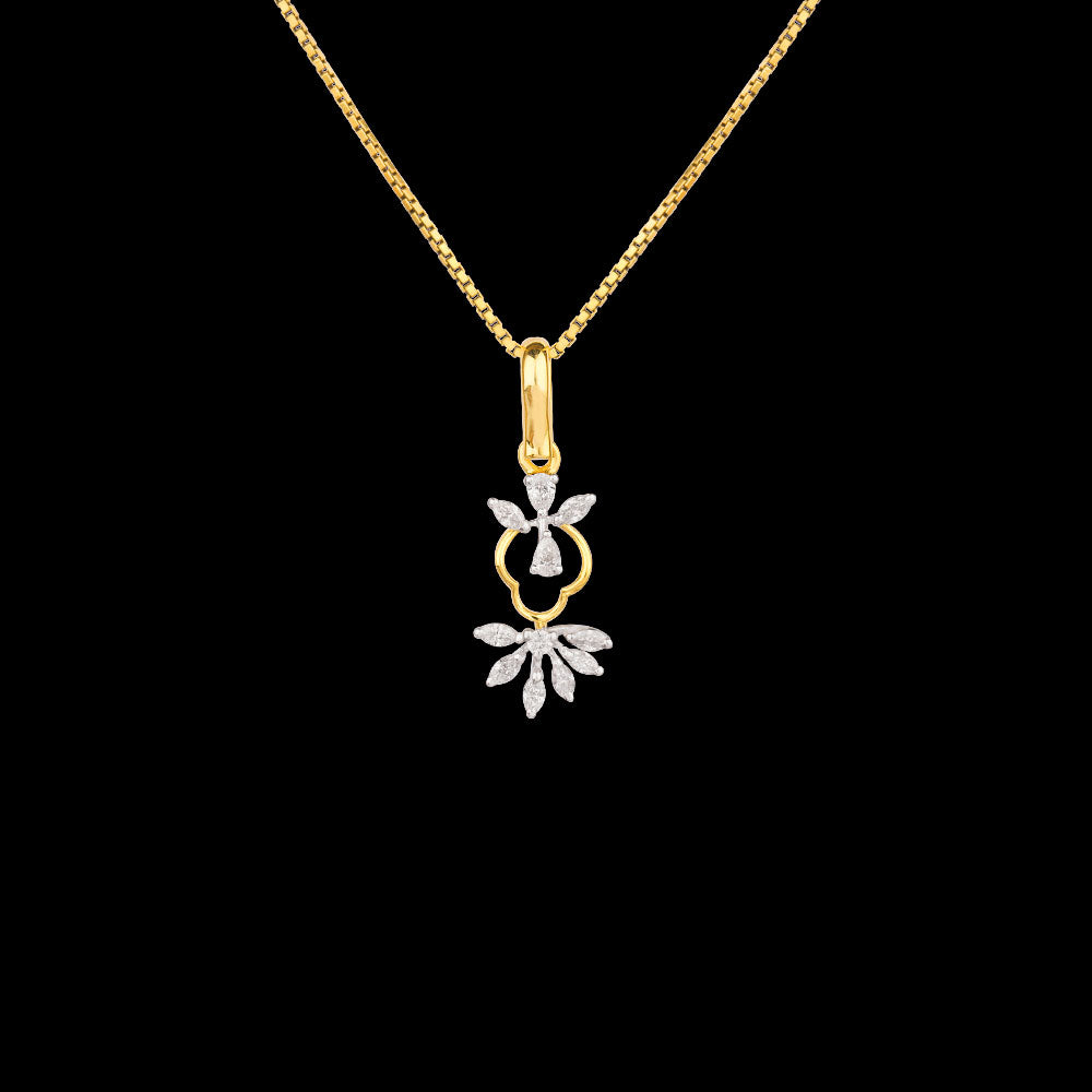 18K Two Tone Gold Diamond Pendant - 0.26ct VVS-EF