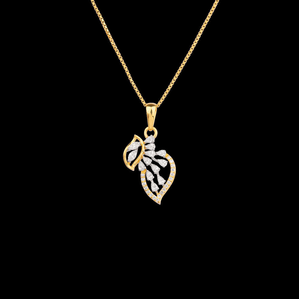 18K Two Tone Gold Diamond Pendant - 0.62ct VVS-EF